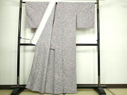 平和屋着物▽小紋 単衣 芝文 洗える着物 DAAV9650sf
