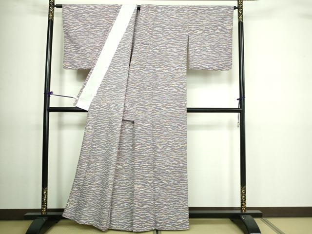 平和屋着物▽小紋 単衣 芝文 洗える着物 DAAV9650sf