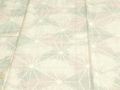 平和屋着物▽本塩沢 単衣 麻の葉文様 正絹 逸品 DAAV9651sf