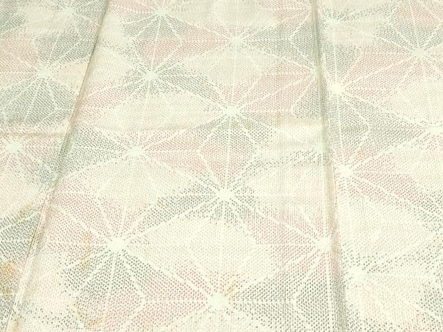 平和屋着物▽本塩沢 単衣 麻の葉文様 正絹 逸品 DAAV9651sf