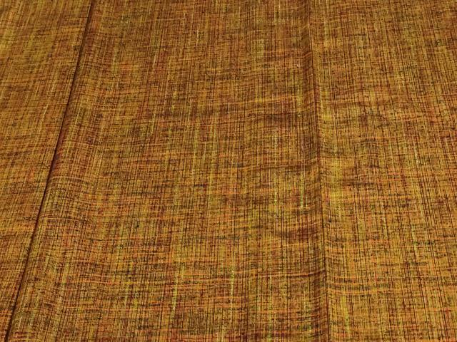 平和屋着物▽上質な紬　単衣　格子　正絹　逸品　DAAV9653sf