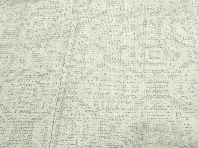 平和屋着物▽結城紬 単衣 花菱文 正絹 逸品 DAAV9654sf
