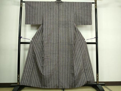 平和屋着物▽上質な紬 単衣 間道 正絹 逸品 未使用 DAAV9655sf