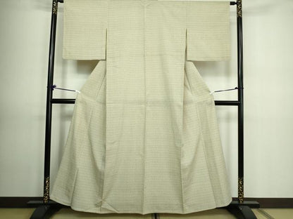 平和屋着物▽本塩沢 単衣 十字絣 正絹 逸品 DAAV9657sf