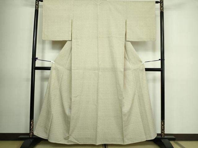 平和屋着物▽本塩沢 単衣 十字絣 正絹 逸品 DAAV9657sf