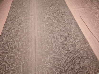 平和屋着物▽上質なお召 単衣 変わり縞 銀通し地 正絹 逸品 DAAV9658sf