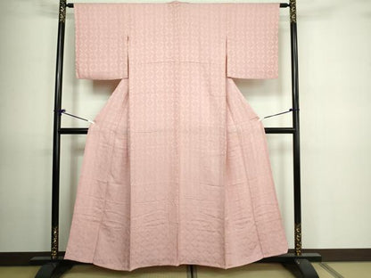 平和屋着物▽上質な色無地 単衣 七宝花地紋 虹色 正絹 逸品 DAAV9660sf