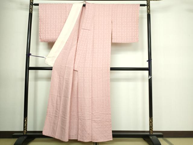 平和屋着物▽上質な色無地 単衣 七宝花地紋 虹色 正絹 逸品 DAAV9660sf