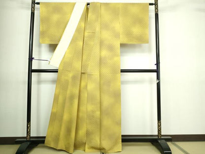 平和屋着物▽上質な小紋 単衣 霞文 暈し染め 正絹 逸品 未使用 DAAV9661sf