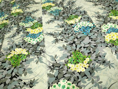 平和屋着物▽上質な小紋 単衣 紫陽花 金彩 正絹 逸品 DAAV9663sf