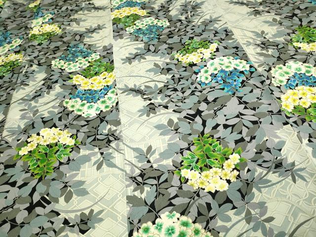 平和屋着物▽上質な小紋 単衣 紫陽花 金彩 正絹 逸品 DAAV9663sf