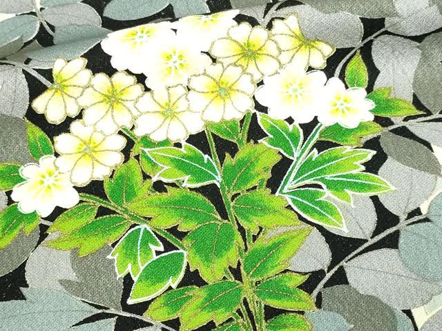 平和屋着物▽上質な小紋 単衣 紫陽花 金彩 正絹 逸品 DAAV9663sf