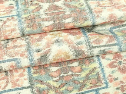 平和屋着物▽上質な紬 単衣 吉祥花文 正絹 逸品 DAAV9664sf
