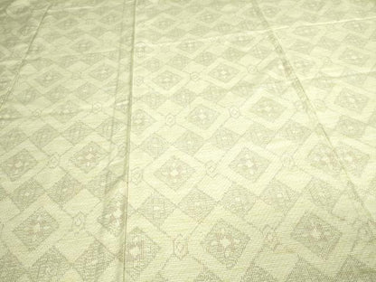 平和屋着物▽上質な紬 単衣 花菱文 正絹 逸品 DAAV9666sf