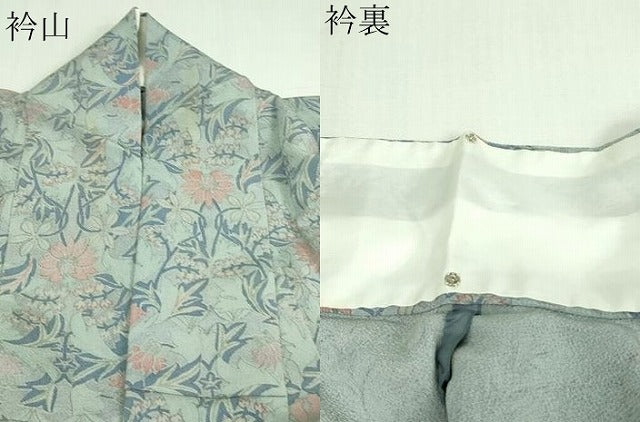 平和屋着物▽上質な小紋 単衣 花唐草文 正絹 逸品 DAAV9667sf