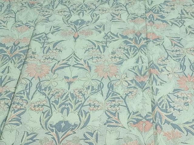 平和屋着物▽上質な小紋 単衣 花唐草文 正絹 逸品 DAAV9667sf