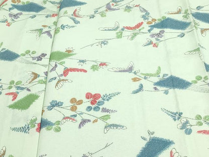 平和屋着物▽上質な小紋 単衣 枝花文 正絹 逸品 DAAV9668sf