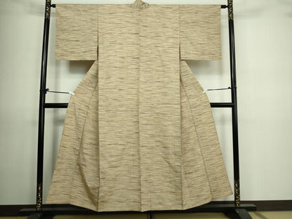 平和屋着物▽上質な紬　単衣　霞文　正絹　逸品　DAAV9670sf