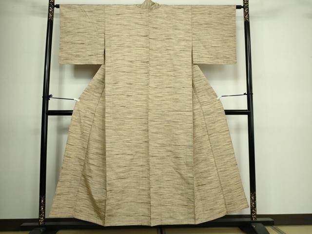 平和屋着物▽上質な紬　単衣　霞文　正絹　逸品　DAAV9670sf