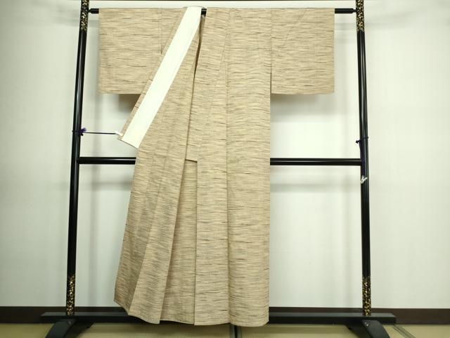平和屋着物▽上質な紬　単衣　霞文　正絹　逸品　DAAV9670sf