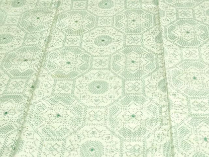 平和屋着物▽上質な紬　単衣　亀甲花文　正絹　逸品　DAAV9671sf