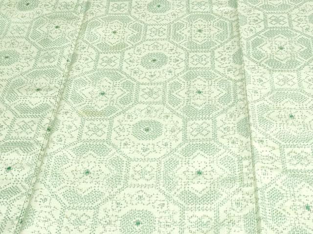 平和屋着物▽上質な紬　単衣　亀甲花文　正絹　逸品　DAAV9671sf