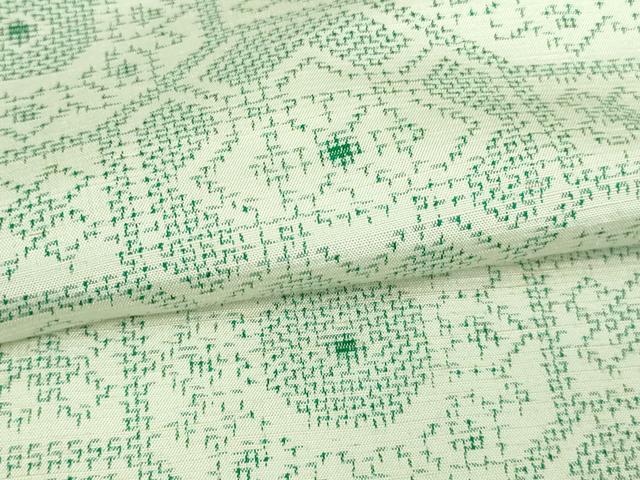 平和屋着物▽上質な紬　単衣　亀甲花文　正絹　逸品　DAAV9671sf