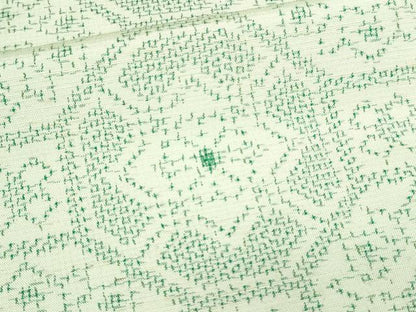 平和屋着物▽上質な紬　単衣　亀甲花文　正絹　逸品　DAAV9671sf