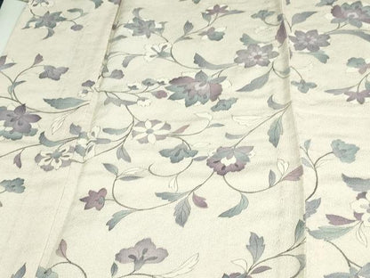 平和屋着物▽上質な小紋 単衣 更紗花文 反端付き 正絹 逸品 DAAV9674sf