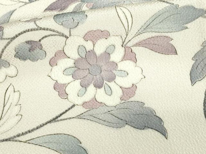 平和屋着物▽上質な小紋 単衣 更紗花文 反端付き 正絹 逸品 DAAV9674sf