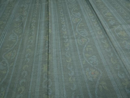 平和屋着物▽結城紬 単衣 花唐草文 正絹 逸品 未使用 DAAV9677sf