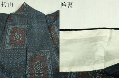 平和屋着物▽結城ちぢみ 単衣 花菱文 正絹 逸品 DAAV9679sf