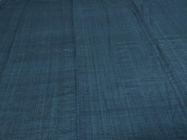 平和屋着物▽上質な紬 単衣 濃藍色 正絹 逸品 DAAV9681sf