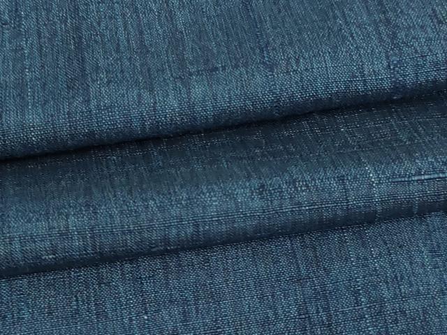 平和屋着物▽上質な紬 単衣 濃藍色 正絹 逸品 DAAV9681sf