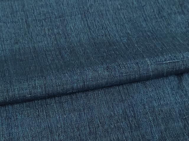 平和屋着物▽上質な紬 単衣 濃藍色 正絹 逸品 DAAV9681sf