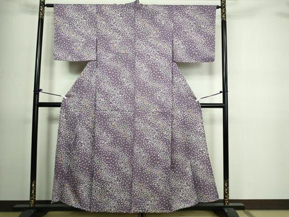 平和屋着物▽上質な小紋 単衣 舞花文 洗える着物 未使用 DAAV9682sf