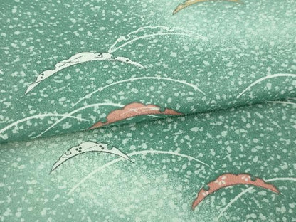 平和屋着物▽小紋 単衣 雪芝文 暈し染め 洗える着物 DAAV9686sf