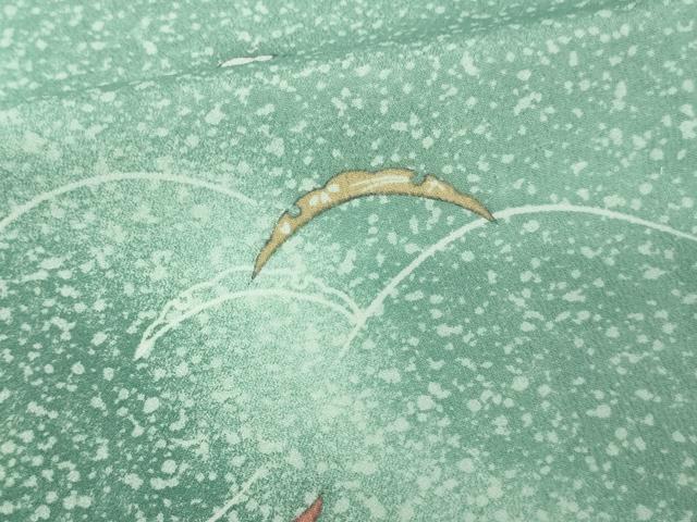 平和屋着物▽小紋 単衣 雪芝文 暈し染め 洗える着物 DAAV9686sf