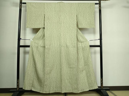 平和屋着物▽上質な小紋 単衣 杢目絞り 変わり縞 正絹 逸品 DAAV9689sf