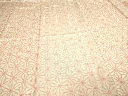 平和屋着物▽上質な紬 単衣 麻の葉文様 証紙付き 正絹 逸品 DAAV9692sf
