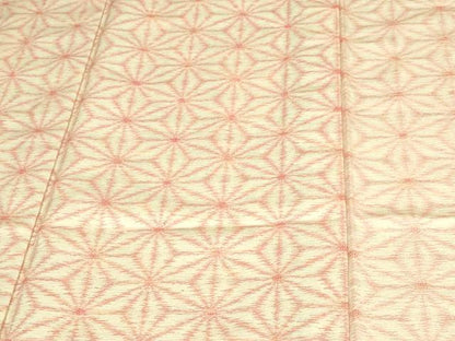 平和屋着物▽上質な紬 単衣 麻の葉文様 証紙付き 正絹 逸品 DAAV9692sf