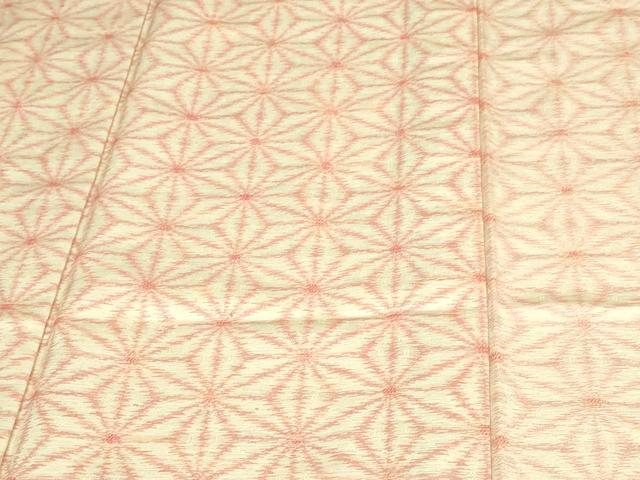 平和屋着物▽上質な紬 単衣 麻の葉文様 証紙付き 正絹 逸品 DAAV9692sf