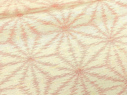 平和屋着物▽上質な紬 単衣 麻の葉文様 証紙付き 正絹 逸品 DAAV9692sf