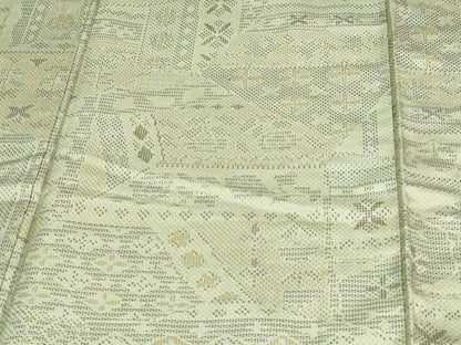 平和屋着物▽上質な紬 単衣 吉祥花文 正絹 逸品 DAAV9693sf