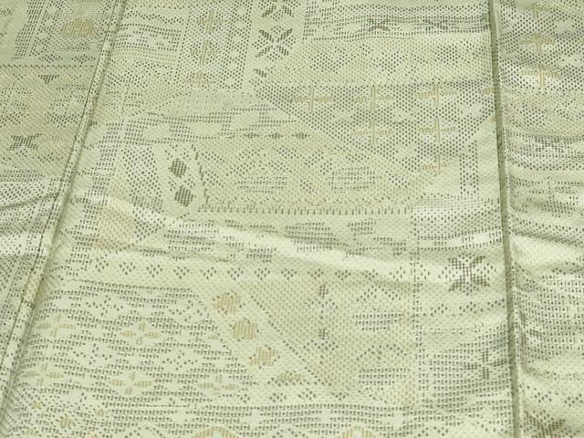 平和屋着物▽上質な紬 単衣 吉祥花文 正絹 逸品 DAAV9693sf