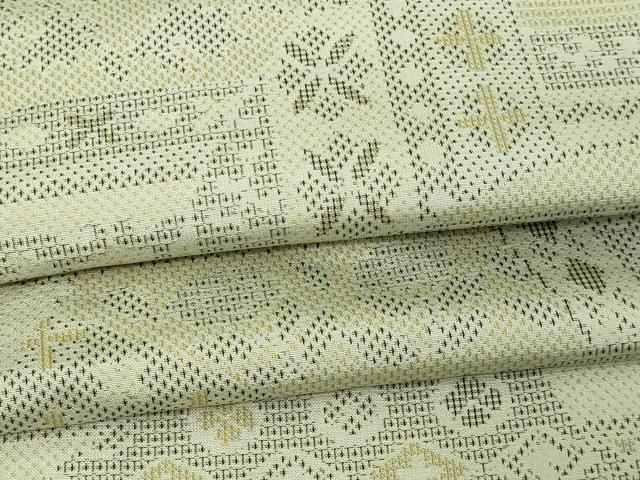 平和屋着物▽上質な紬 単衣 吉祥花文 正絹 逸品 DAAV9693sf