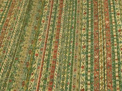 平和屋着物▽上質な紬 単衣 花唐草間道 正絹 逸品 DAAV9694sf