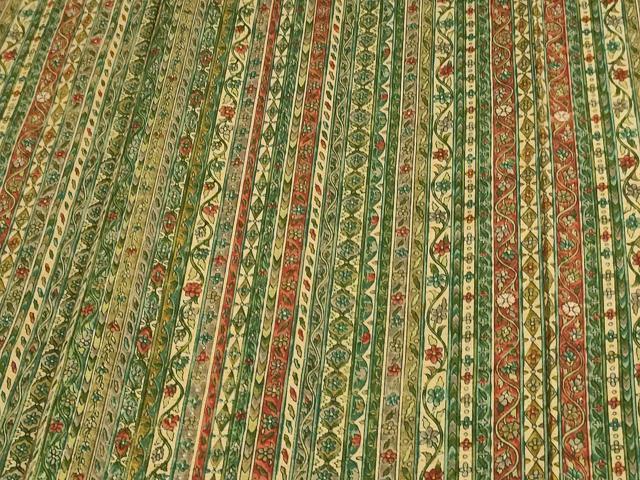 平和屋着物▽上質な紬 単衣 花唐草間道 正絹 逸品 DAAV9694sf