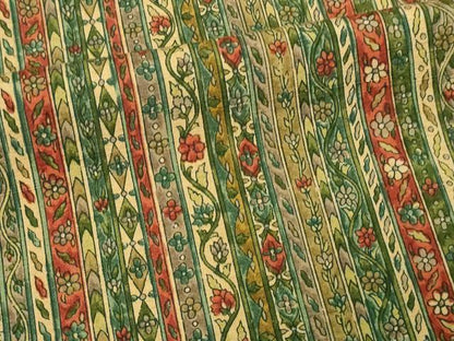 平和屋着物▽上質な紬 単衣 花唐草間道 正絹 逸品 DAAV9694sf