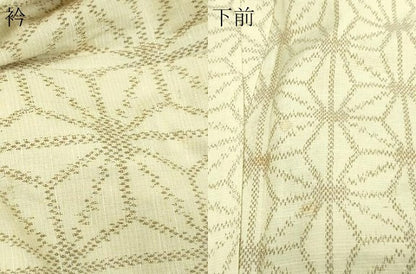 平和屋着物▽上質な紬 単衣 麻の葉文様 正絹 逸品 DAAV9695sf